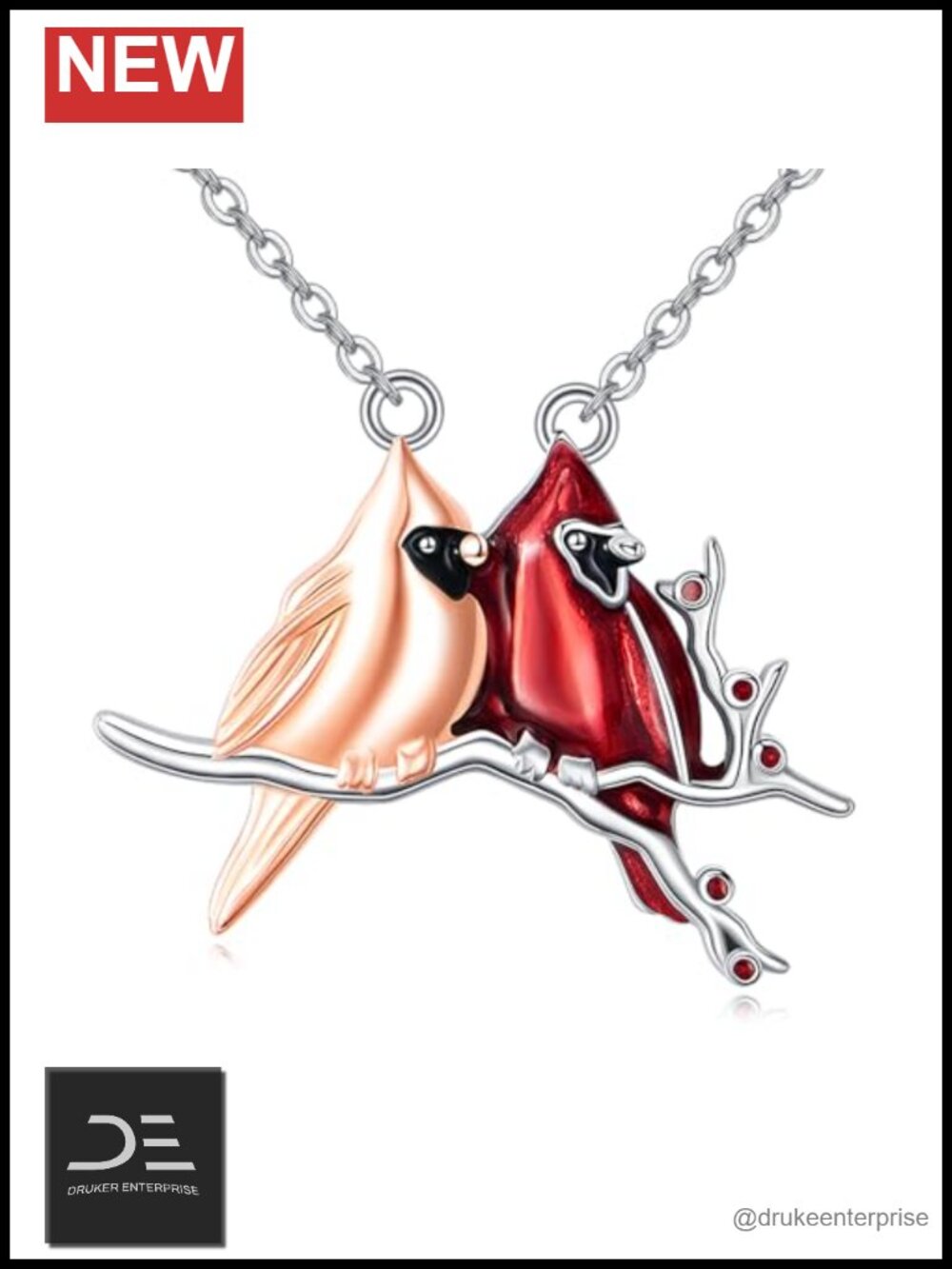 Sterling Silver Cardinal Pendant Necklace Spiritual Memorial Gift